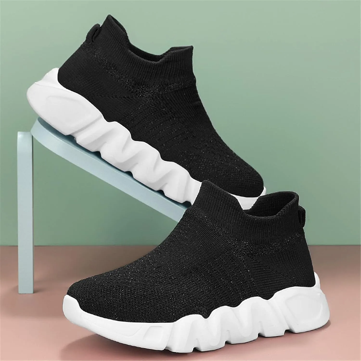 BAXINIER Boys Girls Sneakers Lightweight Kids Athletic Slip-on Tennis Running Walking Shoes