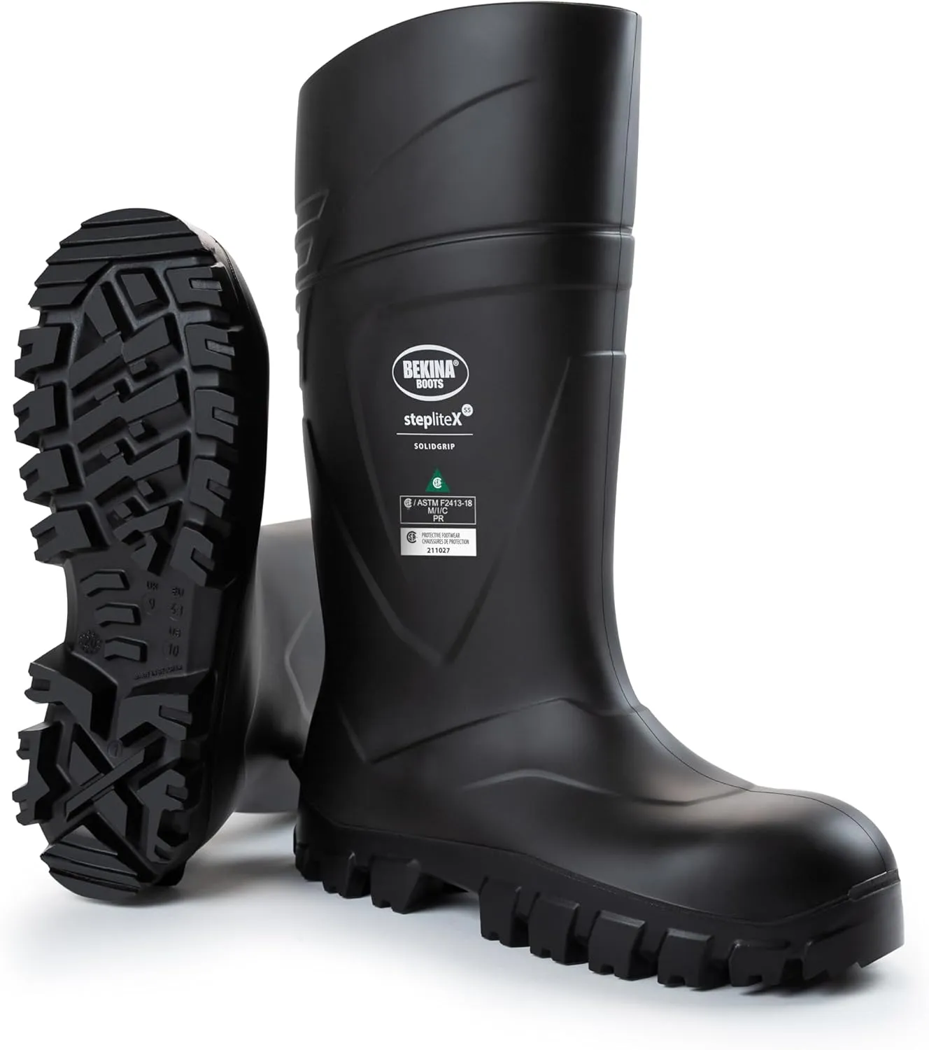 Bekina StepliteX SolidGrip S5 Safety Toe Wellington Boots for Men and Women - Lightweight Waterproof Non Slip Composite Toe Work Boots for Men and Women