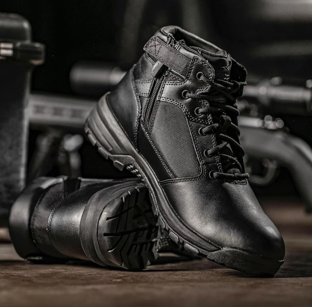 Belleville Spear Point BV915Z 5” Lightweight Black Tactical Boots for Men with Zipper - Designed for Police, EMS, and Security Personnel with Zone Traction Rubber Outsole