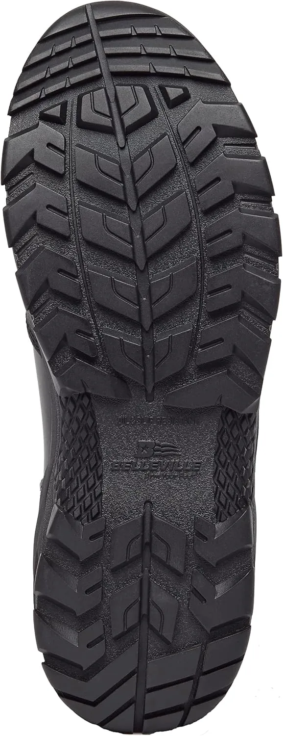 Belleville Spear Point BV918Z 8” Lightweight Black Tactical Boots for Men with Zipper - Designed for Police, EMS, and Security Personnel with Zone Traction Rubber Outsole