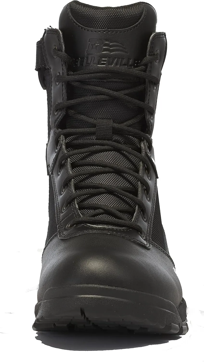 Belleville Spear Point BV918Z 8” Lightweight Black Tactical Boots for Men with Zipper - Designed for Police, EMS, and Security Personnel with Zone Traction Rubber Outsole