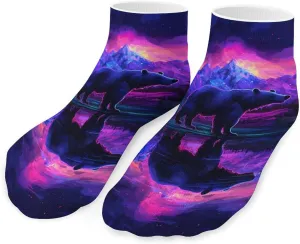 Black Bear Forests Low Cut Ankle Socks Casual Liner Sock Pack Non Slip Invisible For Men Women