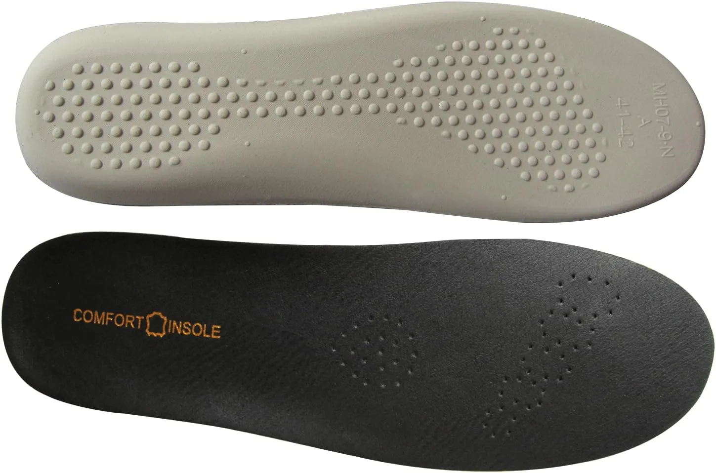 Black Real Leather Shoe Insoles for Men Thick Leather Insert for Women Sneakers and Loafers Shoes Liners Pads for All Day Comfort Walking and Standing Fatigues