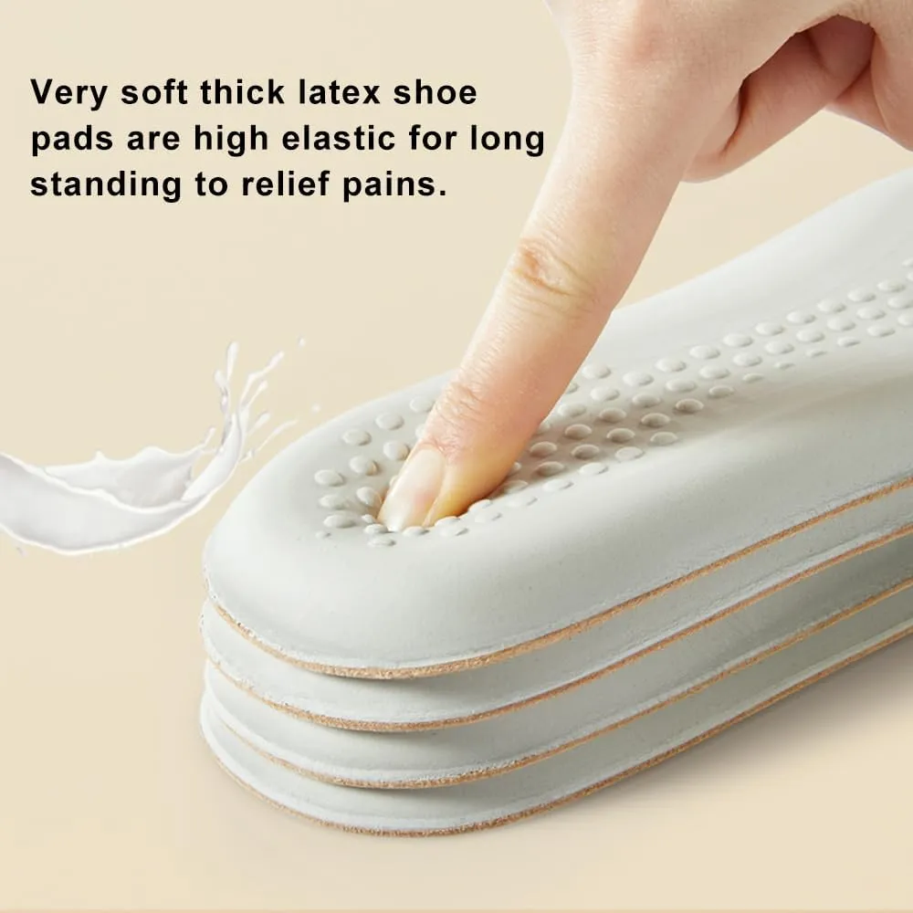 Black Real Leather Shoe Insoles for Men Thick Leather Insert for Women Sneakers and Loafers Shoes Liners Pads for All Day Comfort Walking and Standing Fatigues