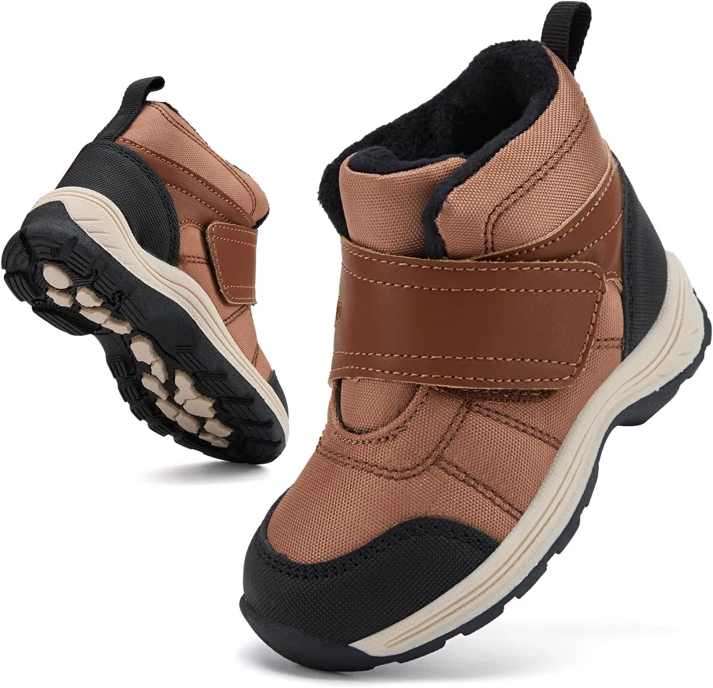 BMCiTYBM Toddler Winter Hikking Boots Boys Girls Waterproof Snow Shoes Nonslip Lightweight High Top Outdoor Sneakers for Cold Weather