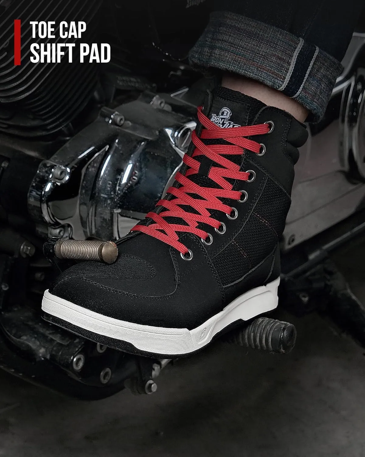 BORLENI Motorcycle Riding Shoes Road Street Motocross Protective Boots for Men, Casual Breathable Powersports Shoes