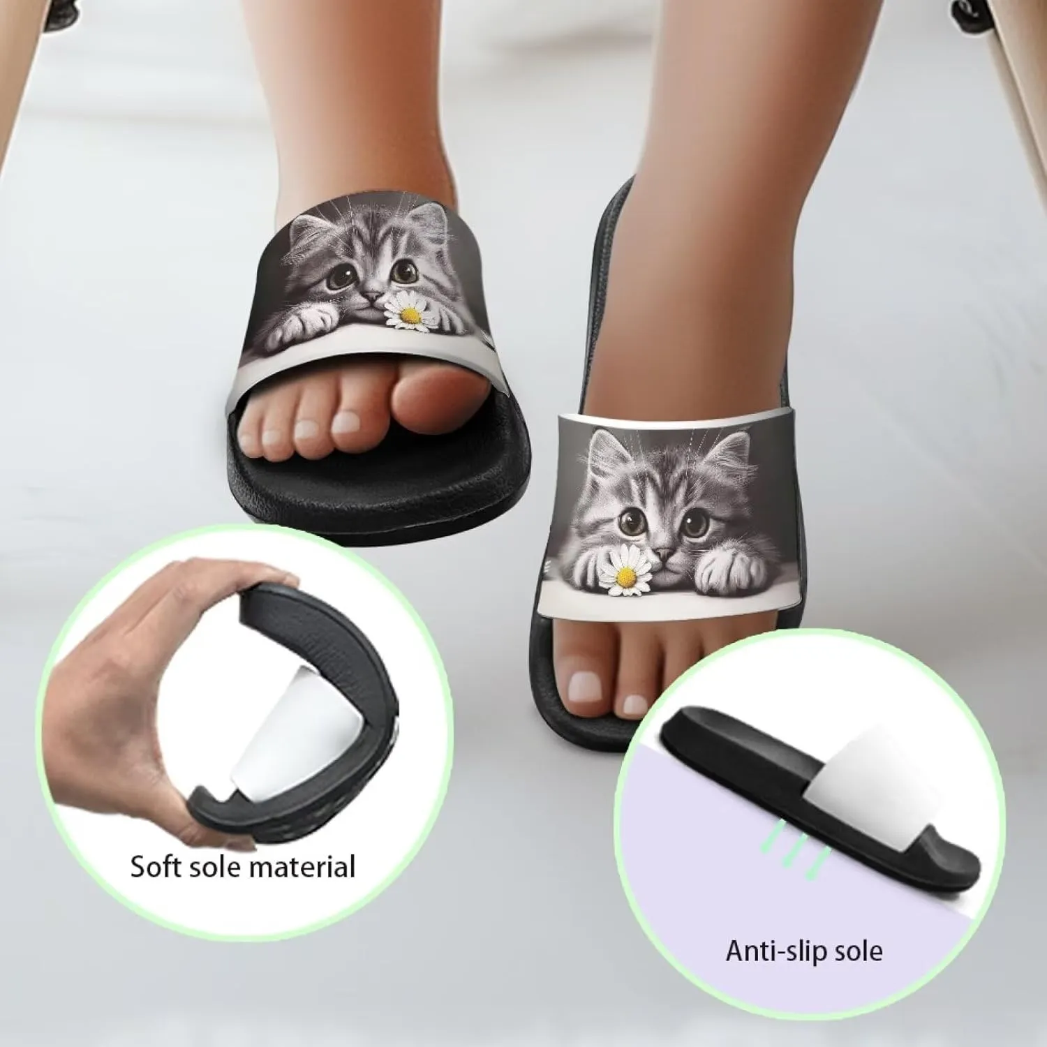 Boy & Girls Slide Sandals Kids Shower Shoes Non Slip Summer Slippers Beach Sandals