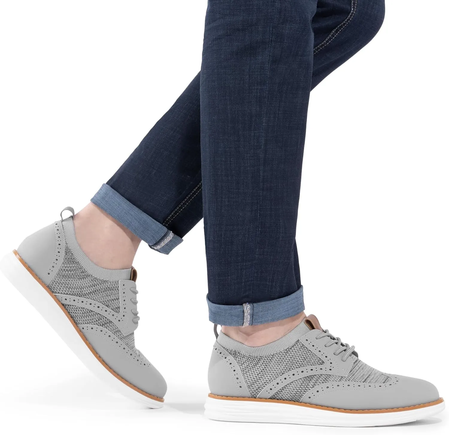 Bruno Marc Men's KnitFlex SmartCraft Mesh Oxfords Sneakers Casual Dress Lace-Up Lightweight Walking Shoes