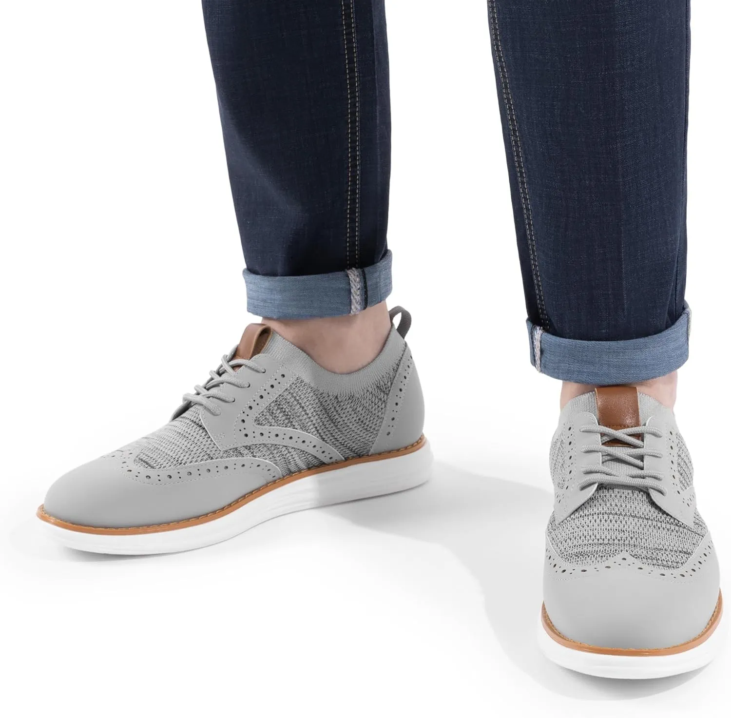 Bruno Marc Men's KnitFlex SmartCraft Mesh Oxfords Sneakers Casual Dress Lace-Up Lightweight Walking Shoes
