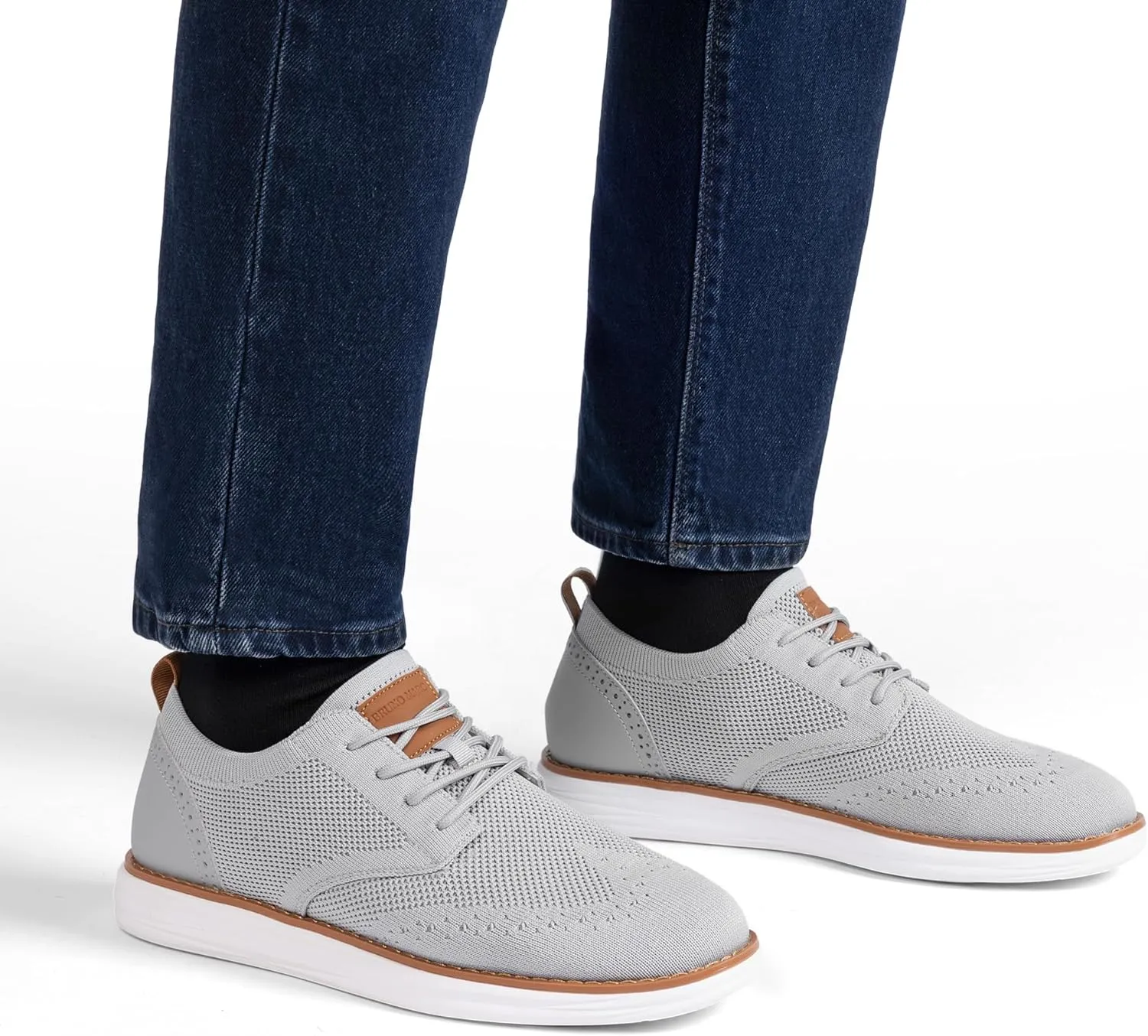 Bruno Marc Men's KnitFlex SmartCraft Mesh Oxfords Sneakers Casual Dress Lace-Up Lightweight Walking Shoes