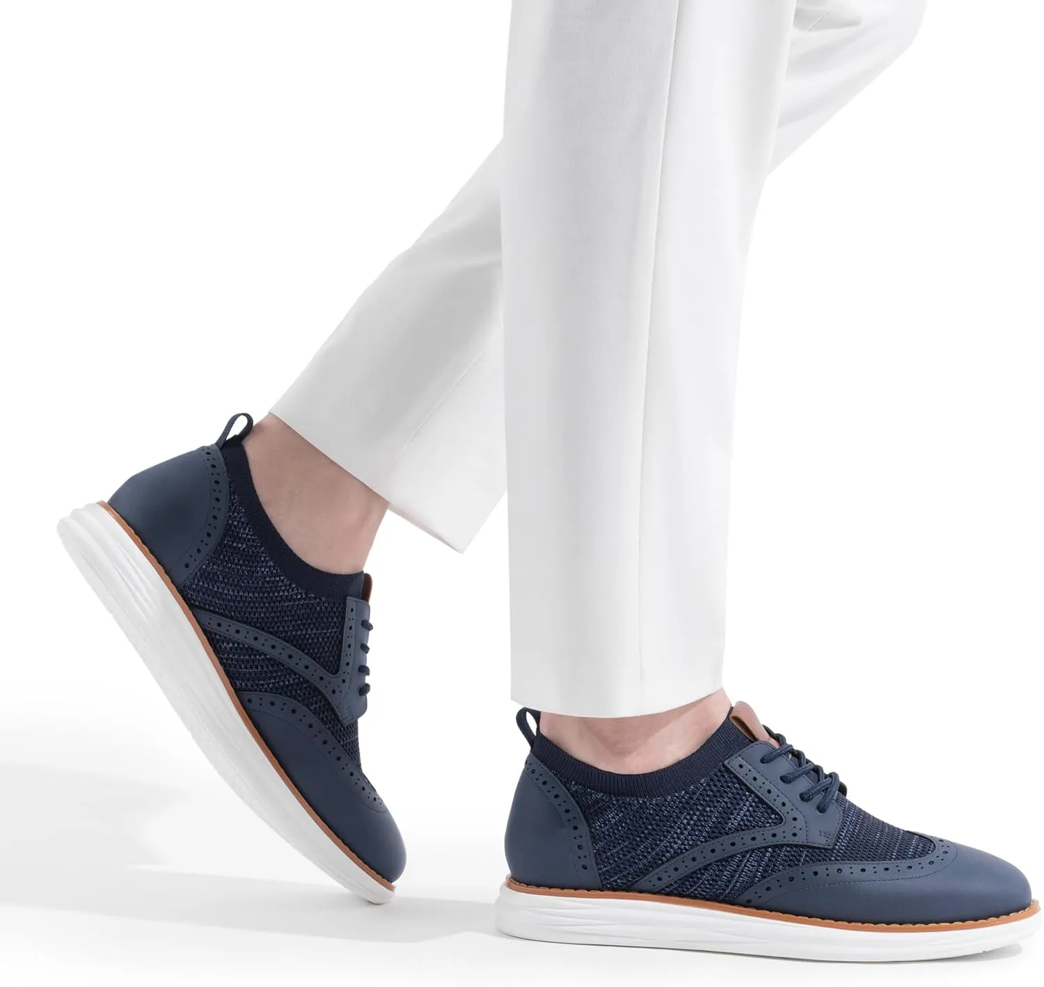 Bruno Marc Men's KnitFlex SmartCraft Mesh Oxfords Sneakers Casual Dress Lace-Up Lightweight Walking Shoes