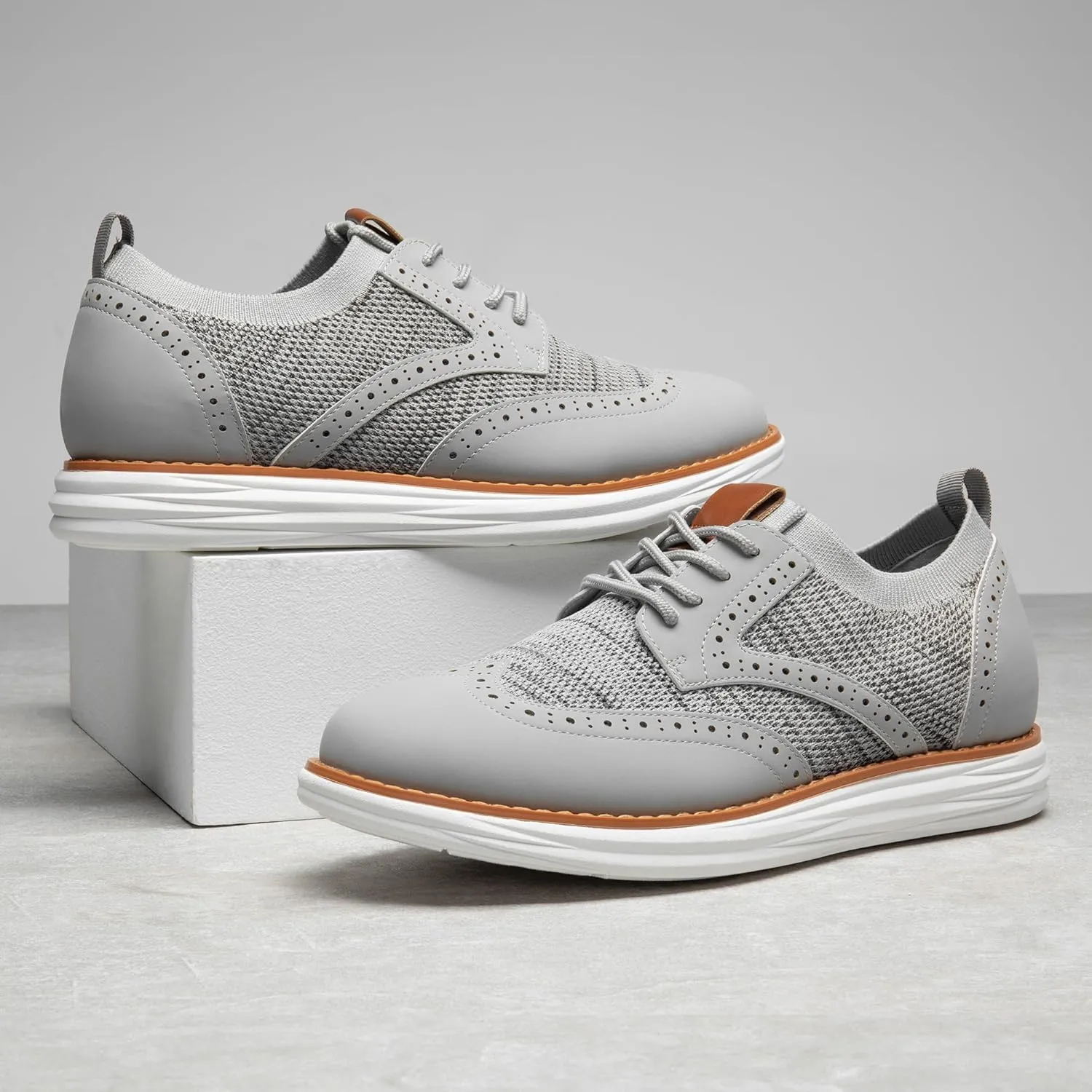 Bruno Marc Men's KnitFlex SmartCraft Mesh Oxfords Sneakers Casual Dress Lace-Up Lightweight Walking Shoes