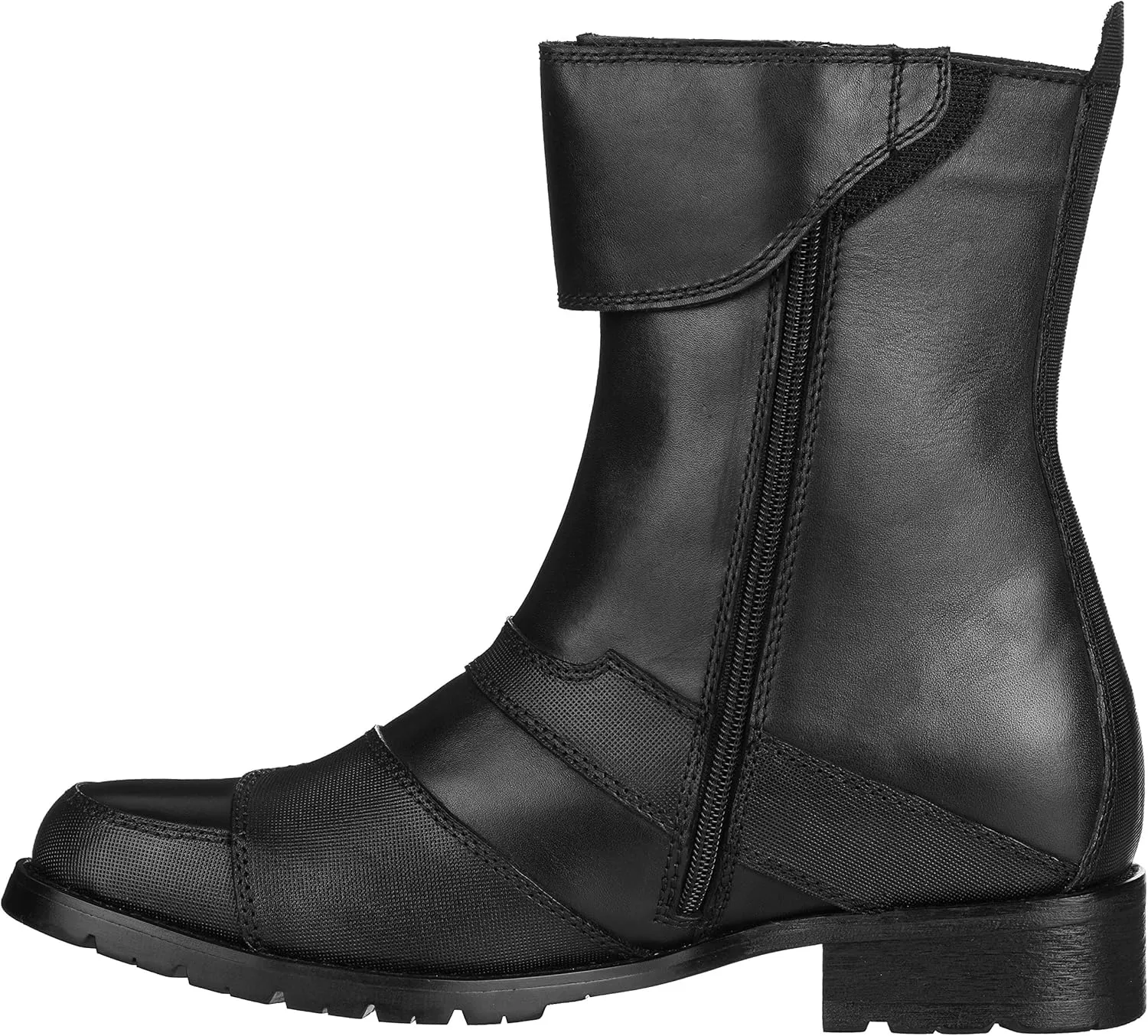 CALTO Men's Invisible Height Increasing Elevator Shoes - Black Leather Zipper High-top Biker Boots - 3.3 Inches Taller - G6252 - Size 9 D(M) US