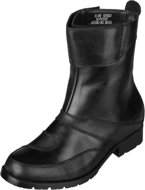 CALTO Men's Invisible Height Increasing Elevator Shoes - Black Leather Zipper High-top Biker Boots - 3.3 Inches Taller - G6252 - Size 9 D(M) US