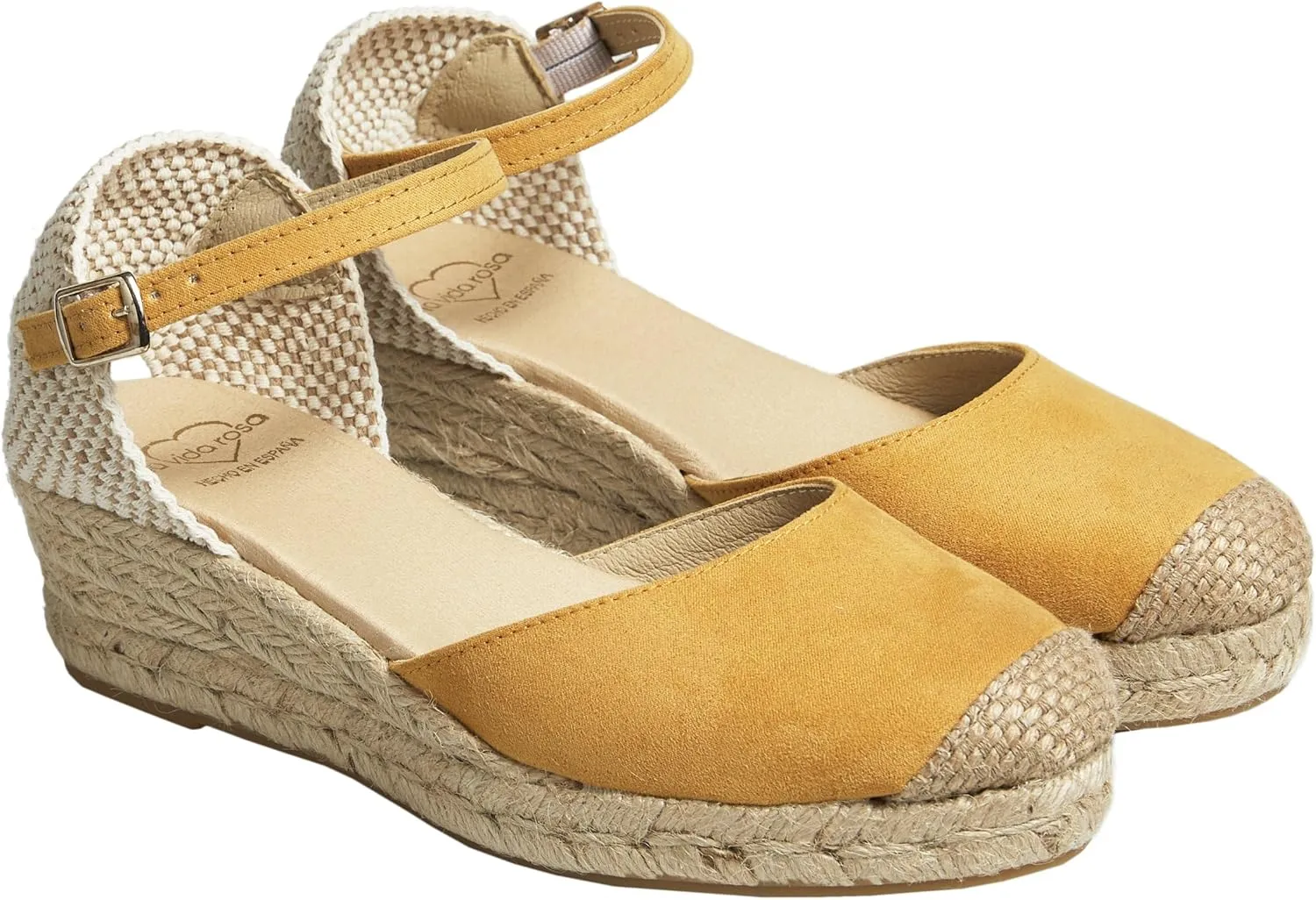 Canvas Wedge Women's Sandals with 2 Inch Heel and Breathable Cotton Canvas Upper and 100% Natural Jute Midsole for All Casual Occasions