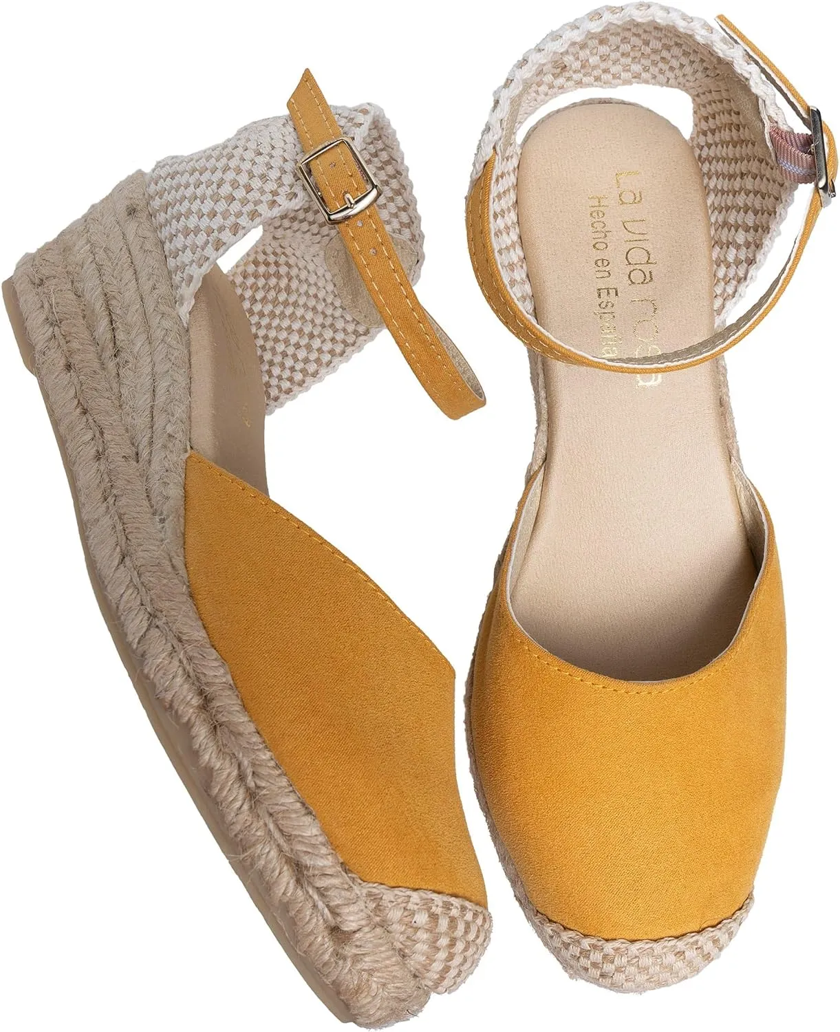 Canvas Wedge Women's Sandals with 2 Inch Heel and Breathable Cotton Canvas Upper and 100% Natural Jute Midsole for All Casual Occasions