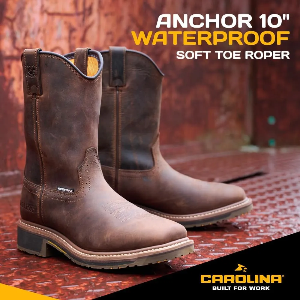 Carolina Anchor 10" Soft Toe Waterproof Men's Work Boot - Durable, Comfortable, Slip-Resistant, All-Weather Footwear