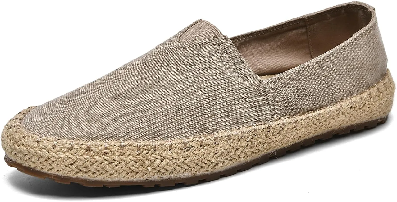 CASMAG Men's Fashion Casual Cloth Shoes Canvas Slip-on Loafers Espadrille Leisure Walking Sneakers Moccasins Boat Shoes