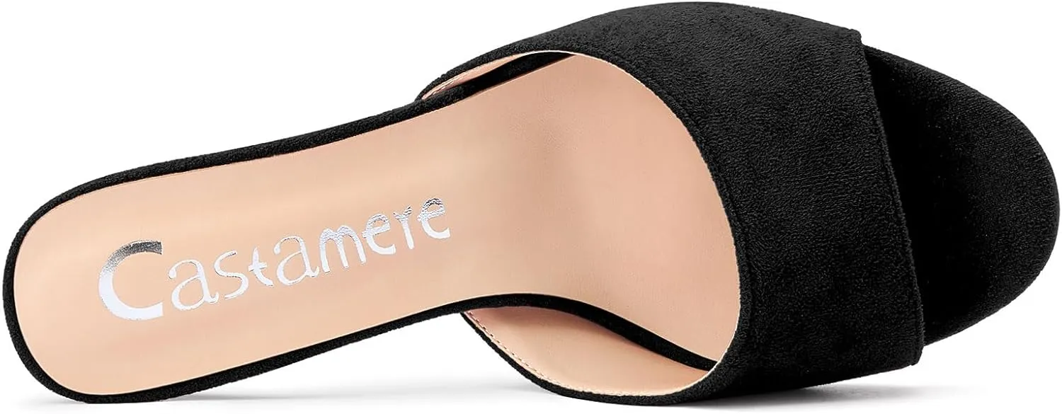 Castamere Round Open Toe Heeled Sandals for Women Mid Kitten Heels Slip-on Dress Mules Office Casual Summer Shoes 2.6 Inches Heels