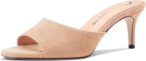 Castamere Round Open Toe Heeled Sandals for Women Mid Kitten Heels Slip-on Dress Mules Office Casual Summer Shoes 2.6 Inches Heels
