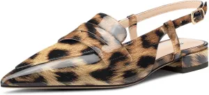 Castamere Slingback Flats for Women Close Pointed Toe Loafers Low Heel Slip-on Pumps Office Casual Dress Shoes 0.8 Inches Heels
