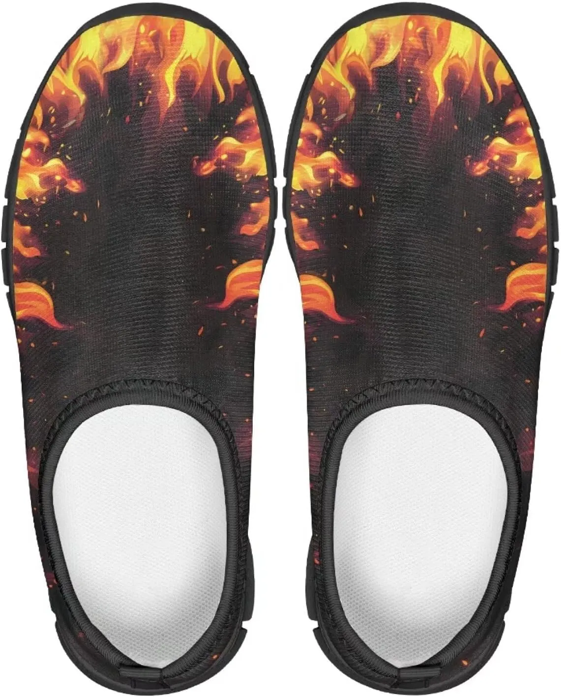 Children's Tennis Shoes,Boys Girls Slip On Flats Sneakers Non-Slip Stain-Resistant Black Sole Running Shoes