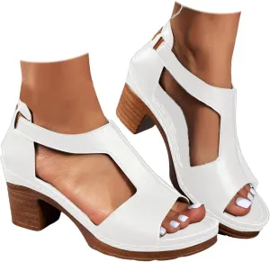 Chunky Heels for Women Dressy Comfortable Platform Wedge Sandals Open Toe Wedges Heels Ankle Strap Platform Sandals High Heel Work Sandal for Women Office Summer Shoes
