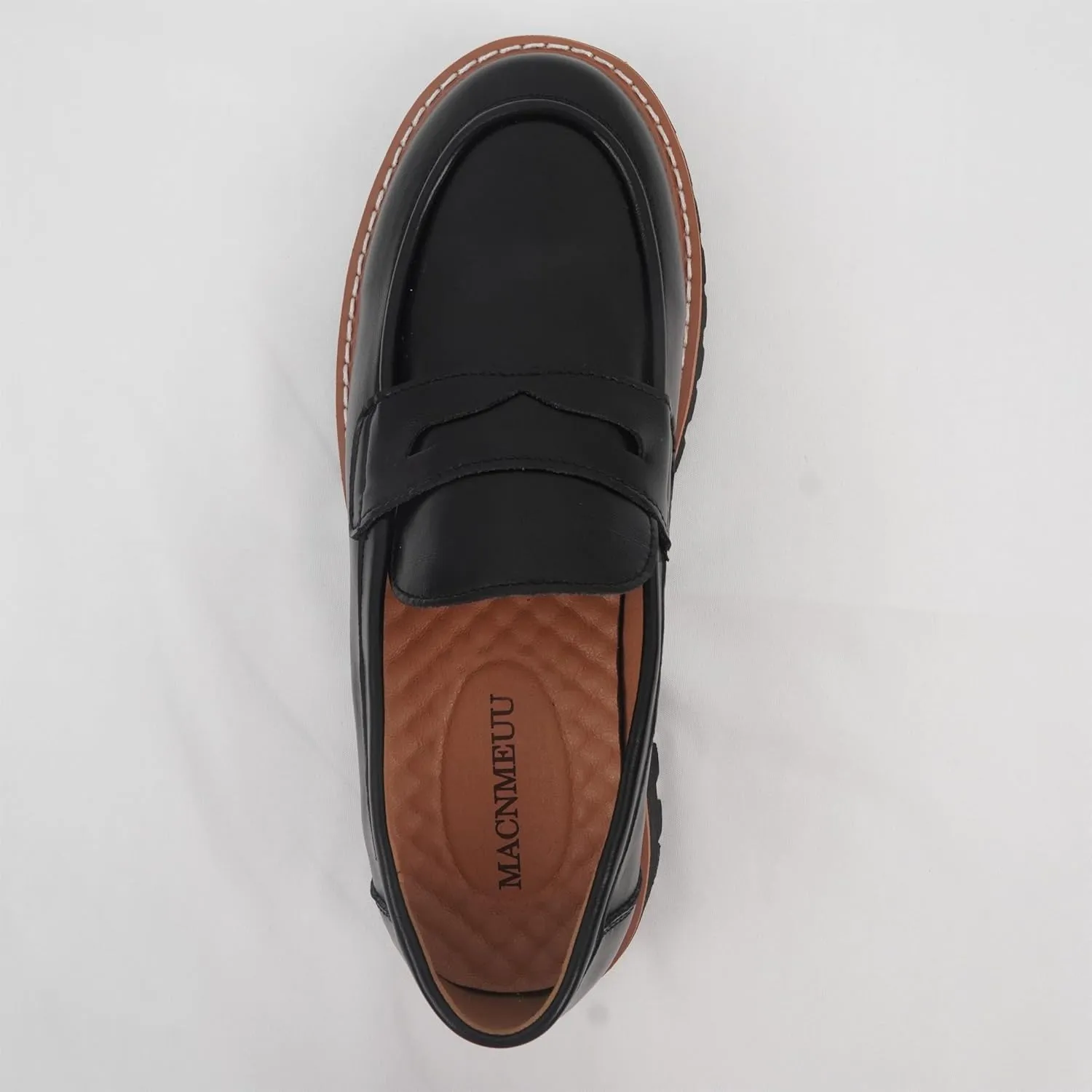 Chunky Loafers Women Platform Loafers for Women Chunky Heel Lug Sole Loafers for Women Slip ons Round Toe