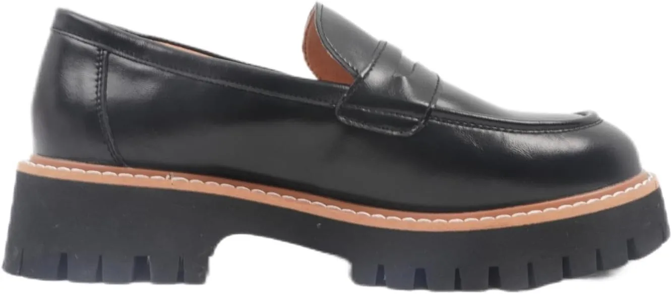 Chunky Loafers Women Platform Loafers for Women Chunky Heel Lug Sole Loafers for Women Slip ons Round Toe