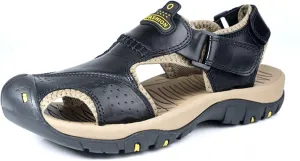 CHUUMEE Men's Sandals Leather Beach Sandals Summer Outdoor Sports Sandals