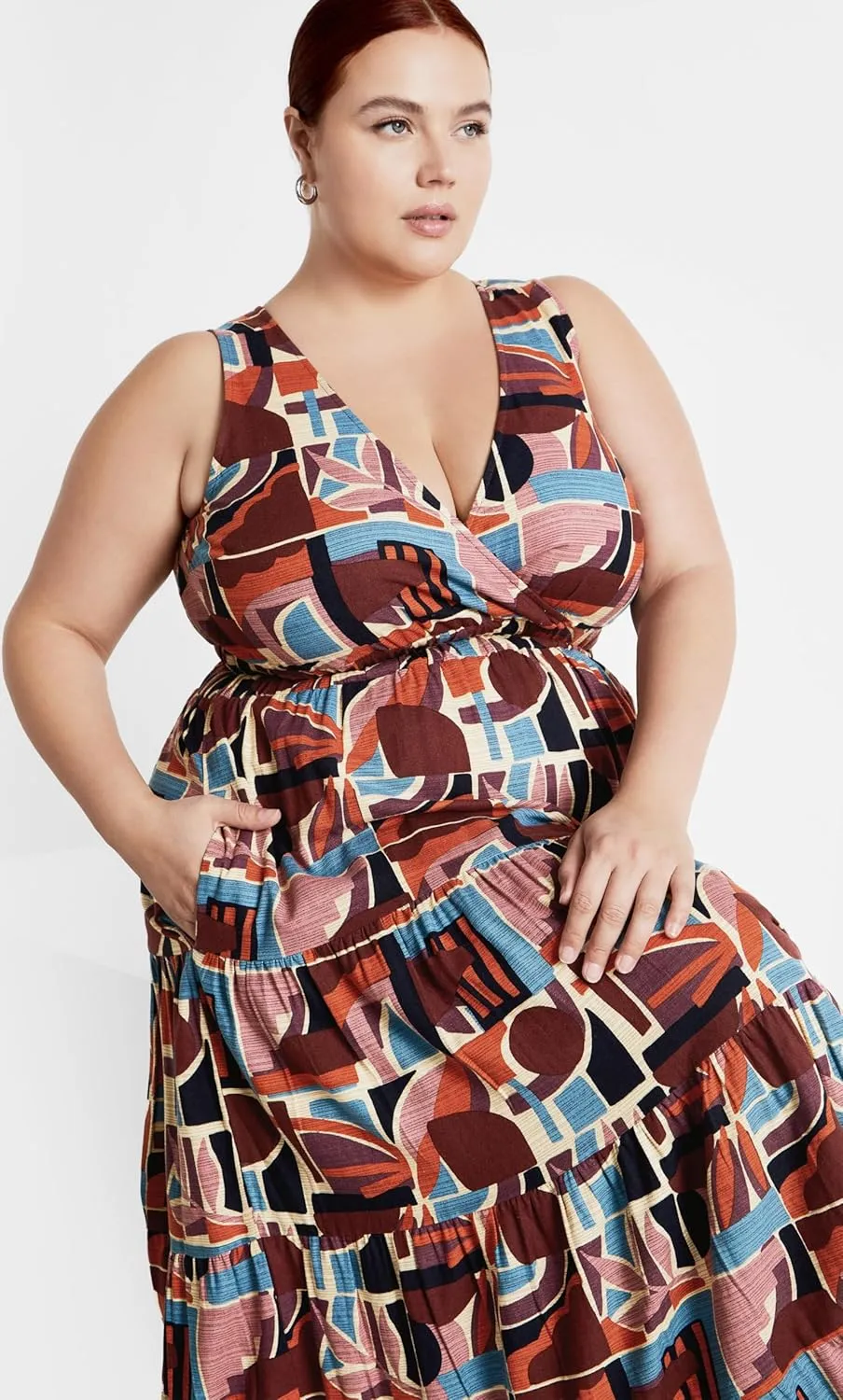 City Chic Women's Maxi Dress-Amara Print