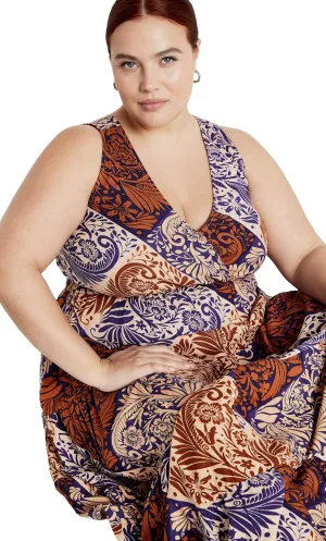 City Chic Women's Maxi Dress-Amara Print