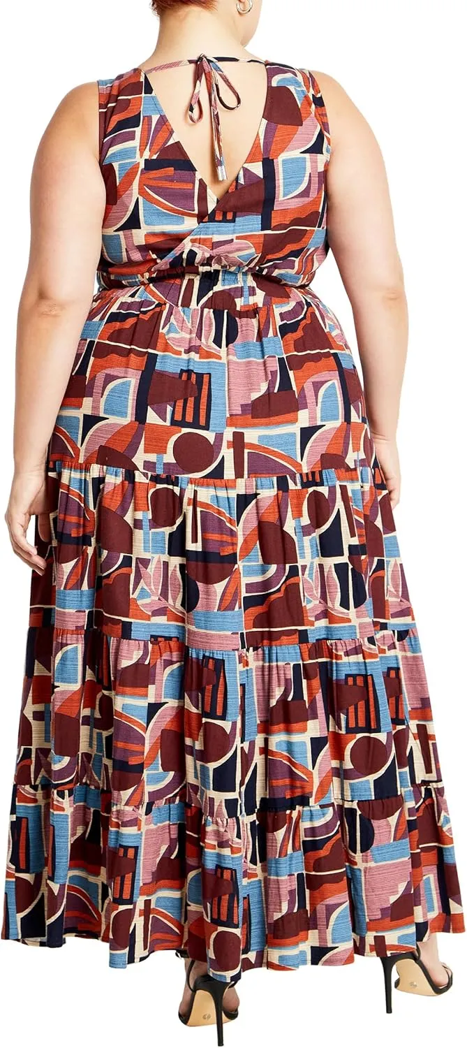 City Chic Women's Maxi Dress-Amara Print