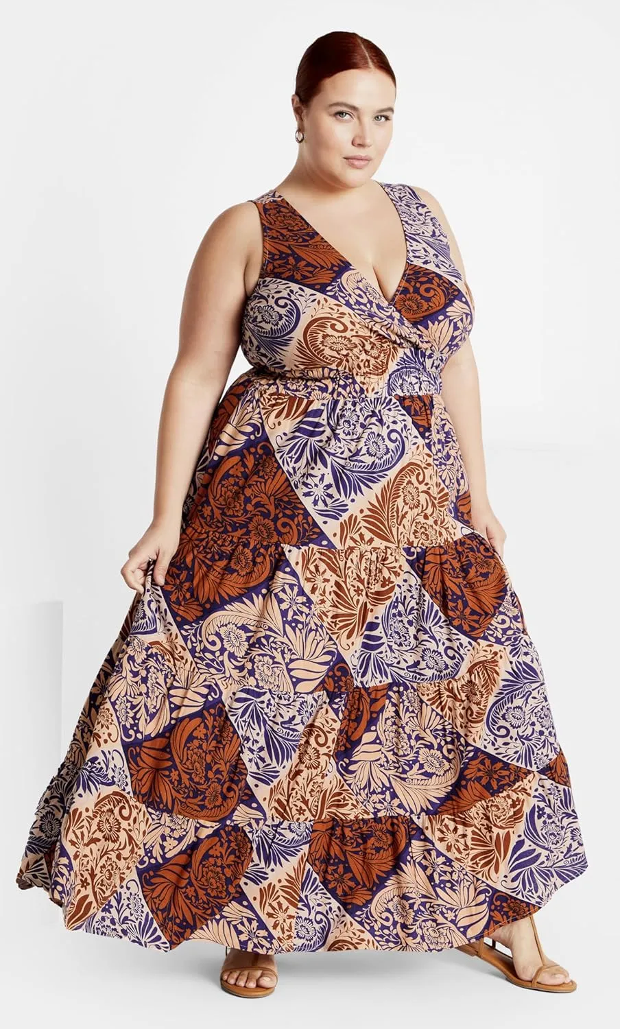 City Chic Women's Maxi Dress-Amara Print