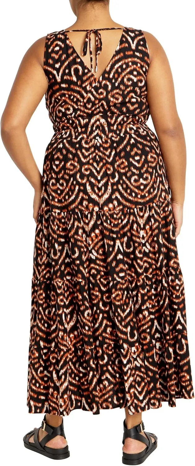 City Chic Women's Maxi Dress-Amara Print