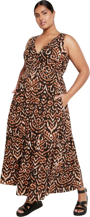City Chic Women's Maxi Dress-Amara Print