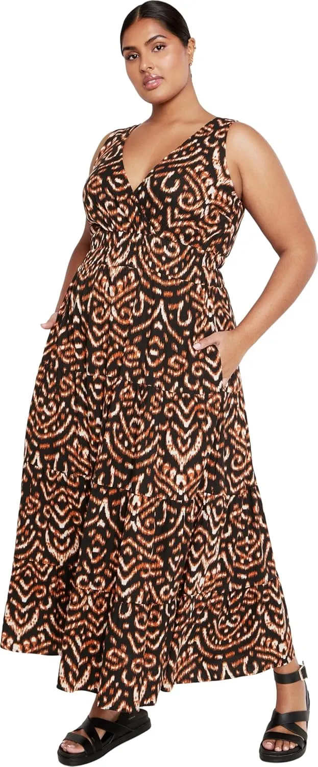 City Chic Women's Maxi Dress-Amara Print