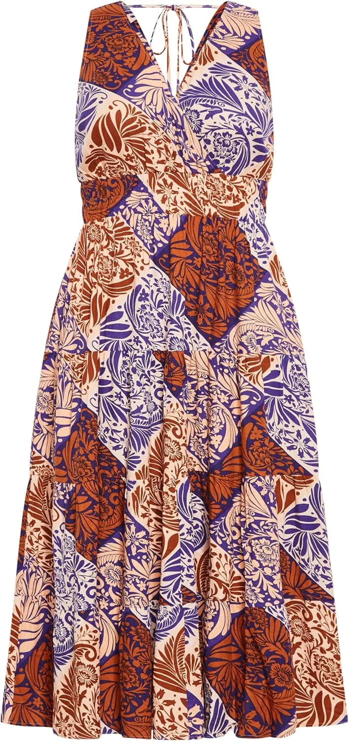 City Chic Women's Maxi Dress-Amara Print