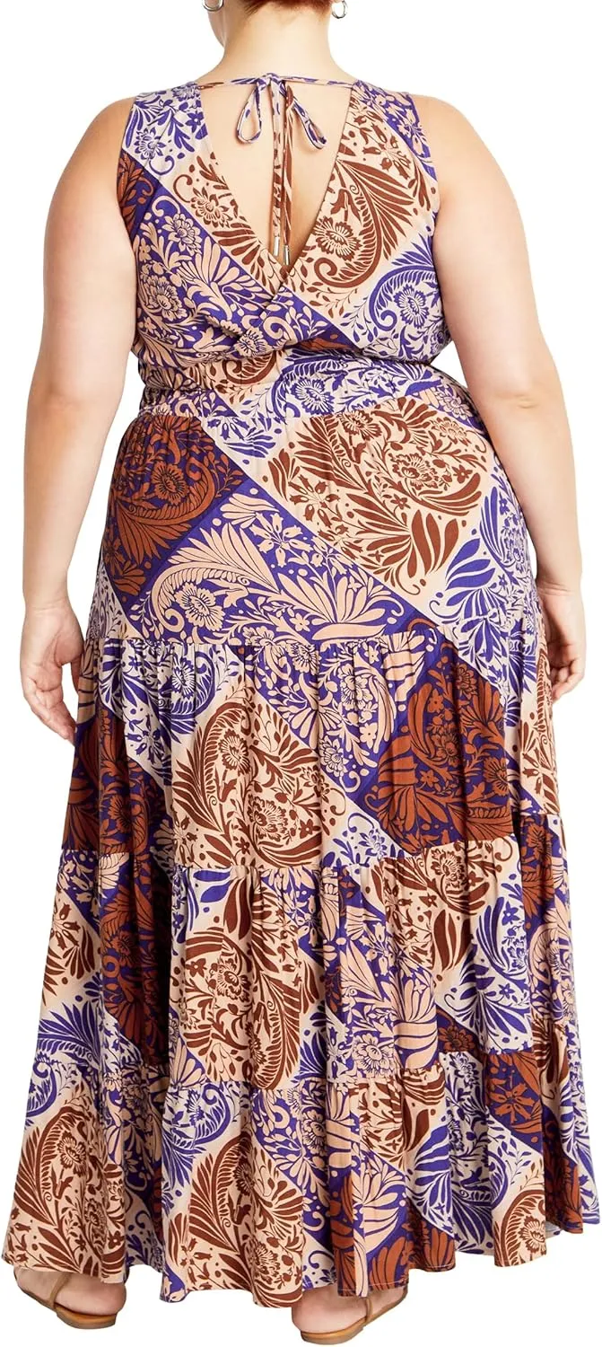 City Chic Women's Maxi Dress-Amara Print