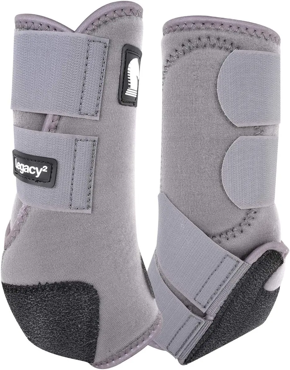 Classic Equine Legacy2 Front Protective Boots 2 Pack Charcoal L