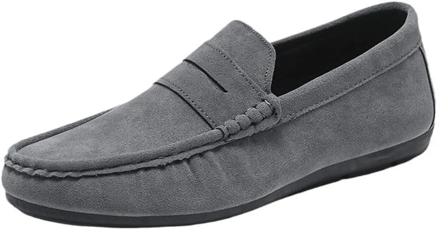 Classic Slip-ons Men's Loafers Suede Vamp Boat Shoes for Traveling Driving Office and Work