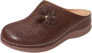 Clogs for Women Close Toe Orthopedic Sandals with Arch Support Summer Slip On Wedge Sandals Comfortable Buckle Slingback Mules