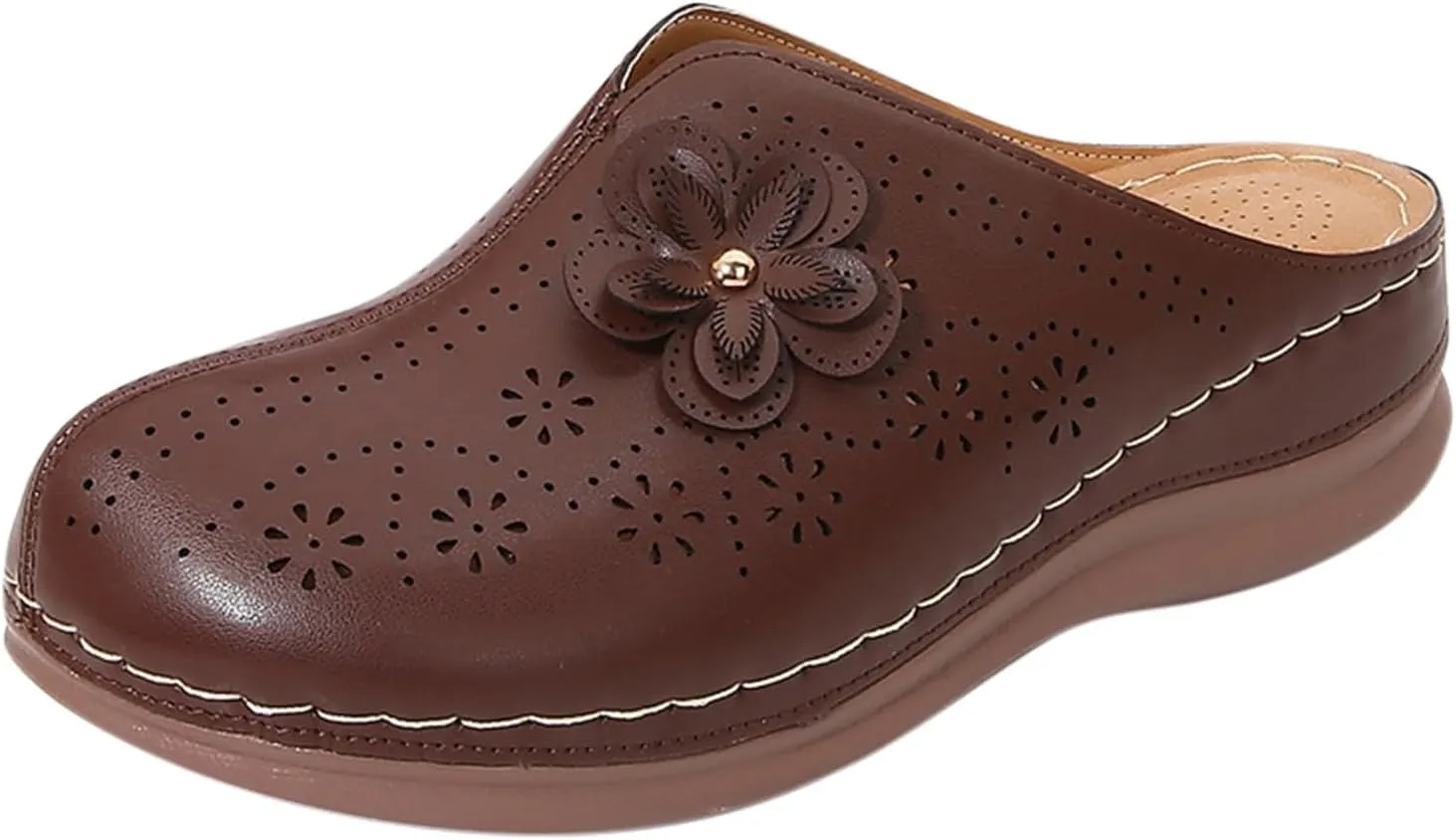Clogs for Women Close Toe Orthopedic Sandals with Arch Support Summer Slip On Wedge Sandals Comfortable Buckle Slingback Mules