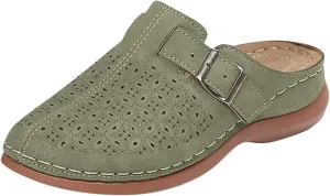 Clogs for Women Mules Shoes Arch Support Slip on Sandals Backless Low Wedge Shoes Adjustable Hook Loop Sandals Summer Walking Low Wedge Sandal Vacation Travel Shoe
