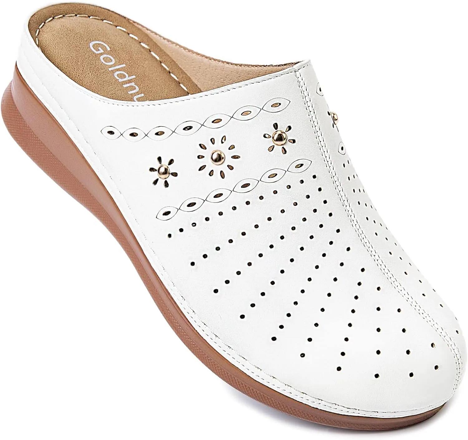Closed Toe Clogs for Women Slip-On Mules: Comfortable Women's Mule & Clog with Carved Floral Design