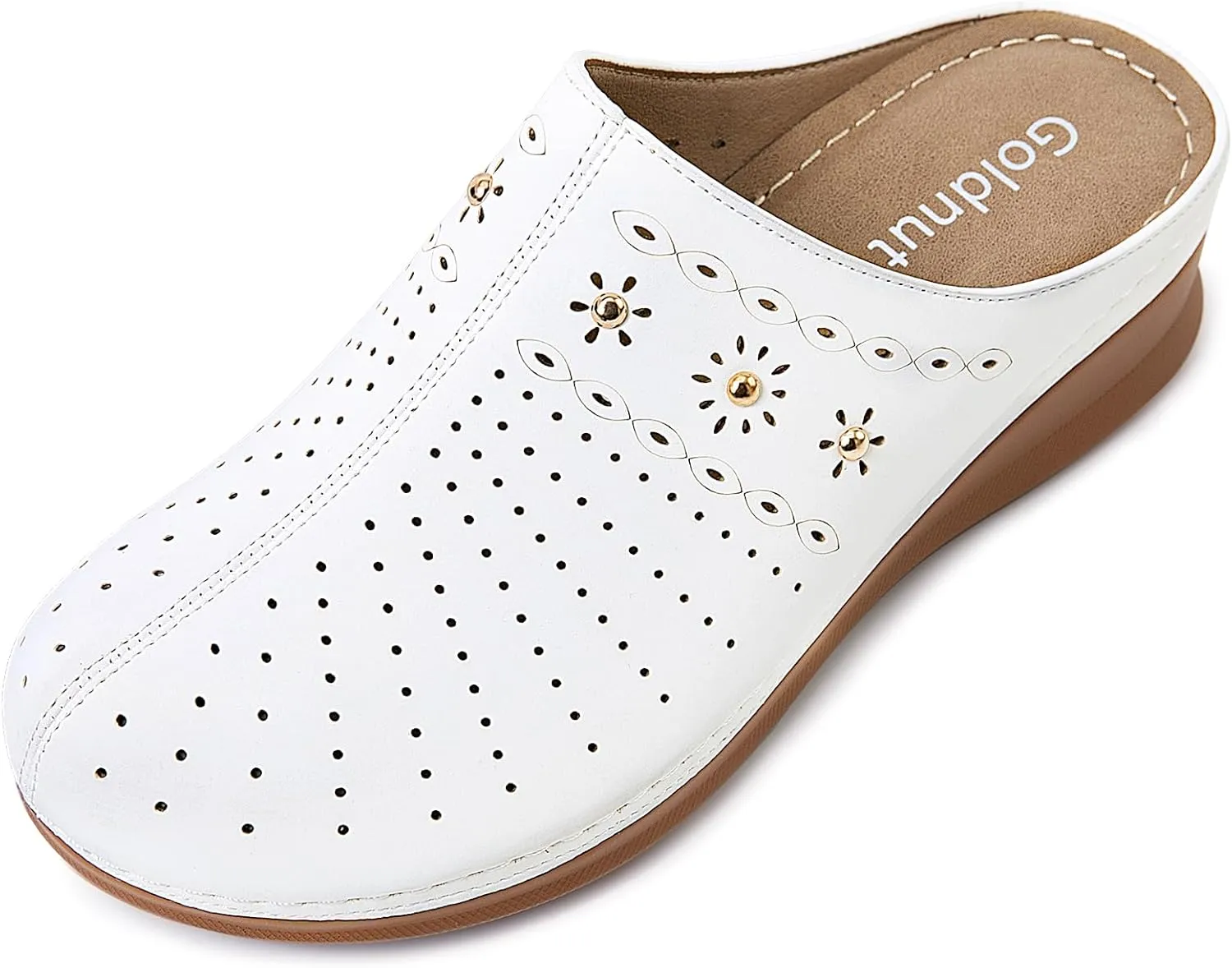 Closed Toe Clogs for Women Slip-On Mules: Comfortable Women's Mule & Clog with Carved Floral Design