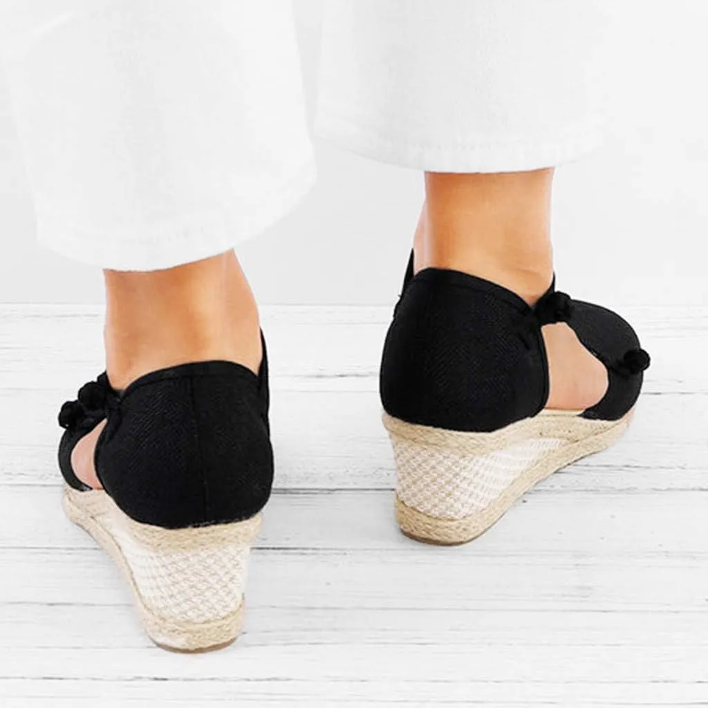 Closed Toe Espadrilles for Women Platform Mid Wedge Casual Shoes Ankle Strappy Comfortable Sandals Ladies Walking Shoes Lightweight Summer Shoe Breathable Sandal for Beach Wedding Dressy 2025 Fashion