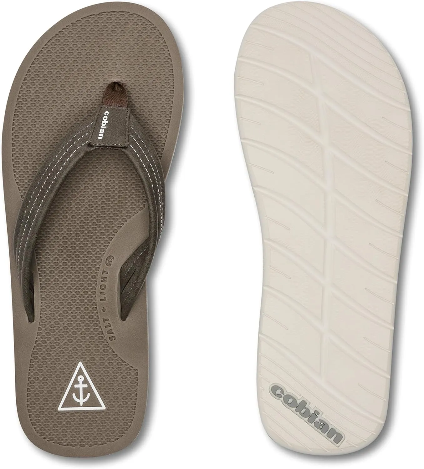 Cobian Men’s Anchor Synthetic Leather Strap Flip-Flop Sandals
