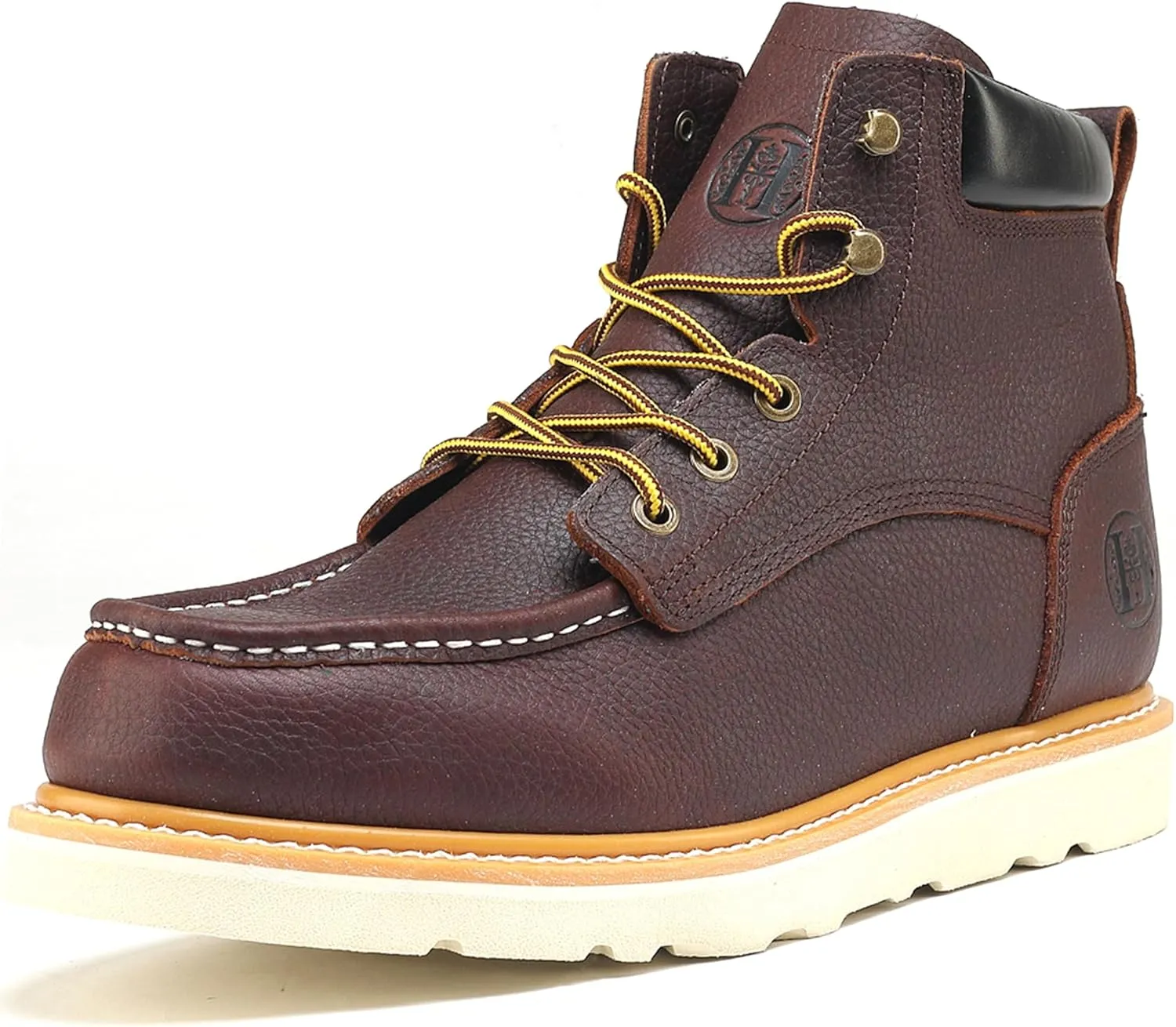 CONRAD Men's Moc Toe Safety Work Boots: 6" & 8" Soft Toe, Composite Toe, Waterproof, Slip Resistant, Puncture-proof EH Safety Boots