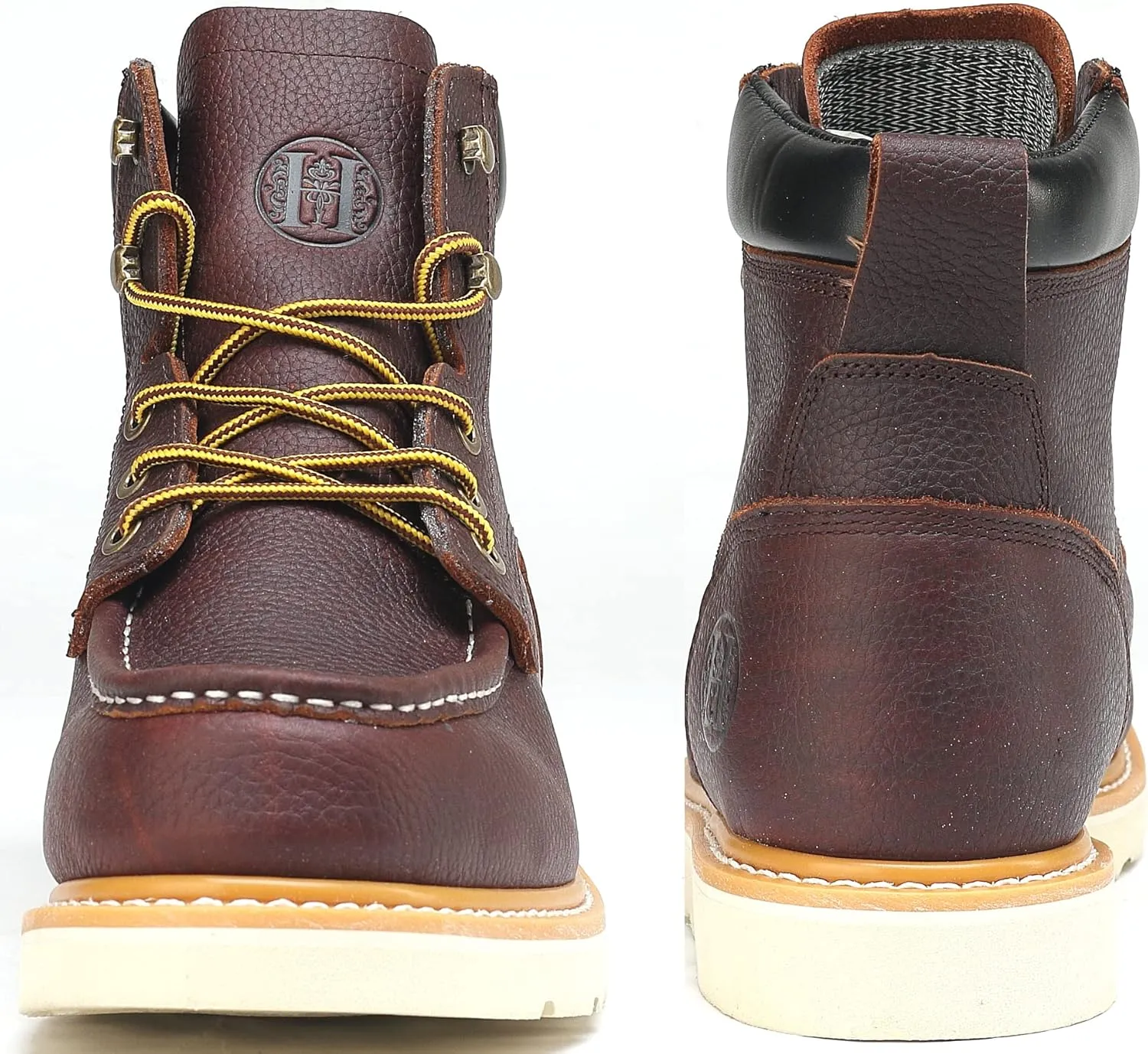 CONRAD Men's Moc Toe Safety Work Boots: 6" & 8" Soft Toe, Composite Toe, Waterproof, Slip Resistant, Puncture-proof EH Safety Boots